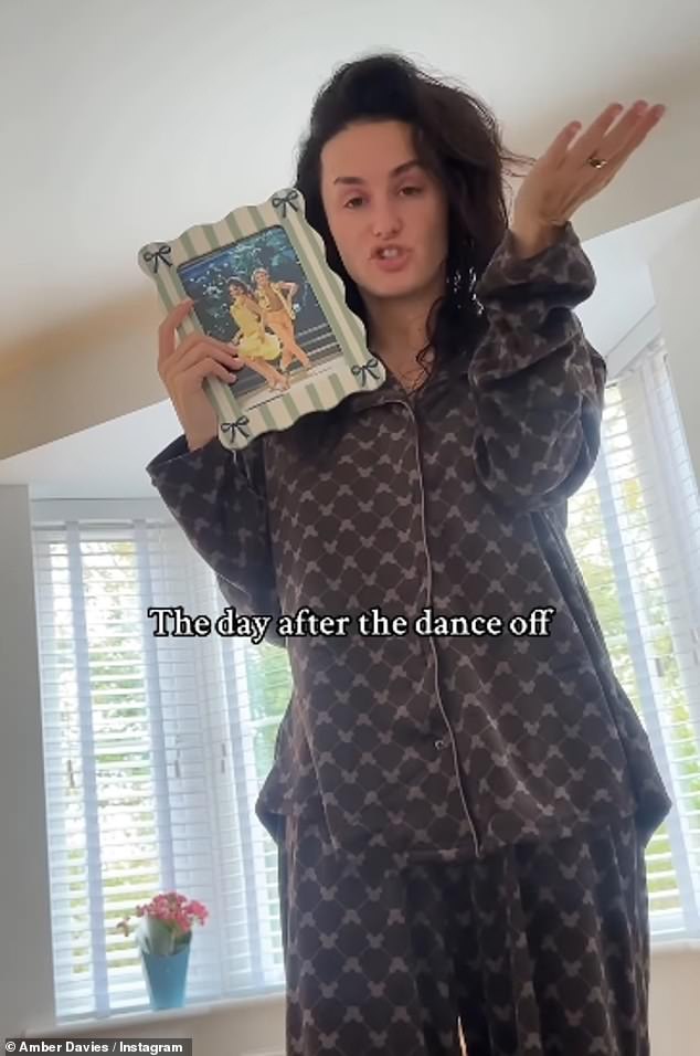 And now she has taken to Instagram to confess that she now feels like 'trash' as she held up a framed picture of her and Nikita on Strictly