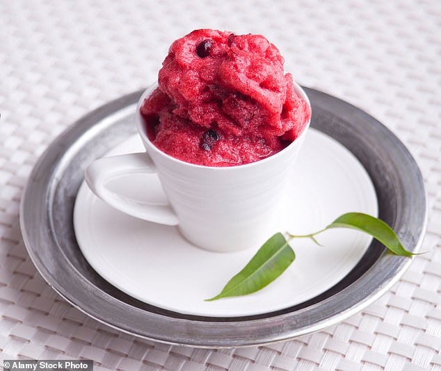 'If you end up having dessert as part of an evening meal in a restaurant, go for light choices rather than anything rich. A scoop or two of sorbet is ideal'