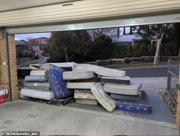 The mattresses viewed from inside the home