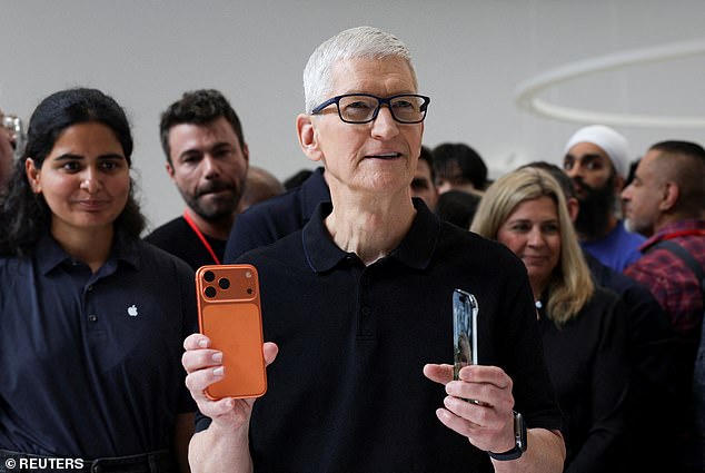 Apple CEO Tim Cook shares the company's newest phones with the public (pictured), an example of cultural progress that lifts an entire group at once