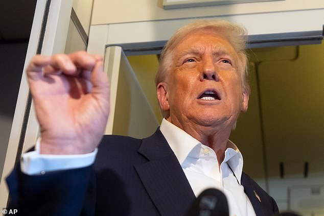 President Donald Trump spoke with reporters on board Air Force One as he traveled between Kuala Lumpur, Malaysia and Tokyo, Japan