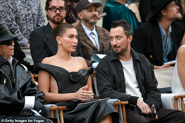 Hailey mingled with Anthony Vaccarello, who's the creative director of Yves Saint Laurent