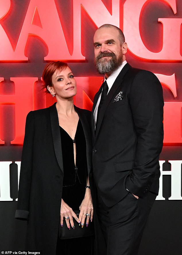 Lily's new album West End Girl is a shocking take down of her ex husband with 14 tracks detailing in brutal honesty David's affair, including the discovery of sex toys and condoms at his 'P***y Palace' (pictured together in December 2023)