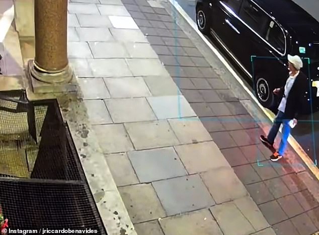 CCTV footage shows J. Riccardo Benavides, founder of Ideas Events, emerge from a taxi and approach a hotel before he is pounced on
