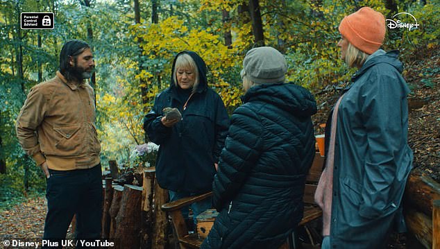 In a first-look clip from the Disney+ documentary Caroline Flack: Search for the Truth, Christine and her children, Paul, Elizabeth, and Jody, visit the late star's memorial bench