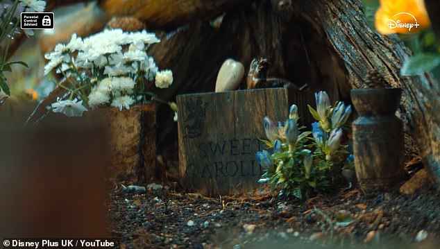 There is also a piece of wood which reads ‘Sweet Caroline’ as well as fresh flowers laid by the family as they continue to grieve their devastating loss