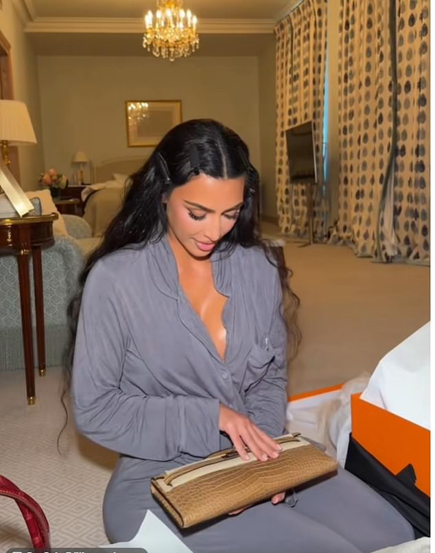 Kris also gave the ex-wife of Kanye West a small Hermes Kelly Cut clutch that costs around $30K. Kim explained she already has the darker version and now was happy to have the lighter model
