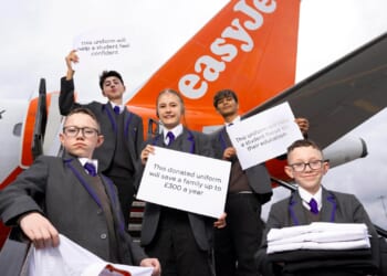 EasyJet is turning thousands of old crew outfits into school uniforms to support struggling families