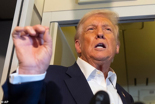 President Donald Trump spoke with reporters on board Air Force One as he traveled between Kuala Lumpur, Malaysia and Tokyo, Japan