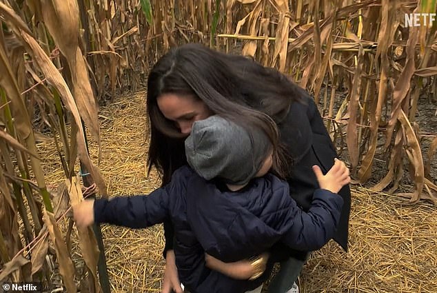 In 2022, Archie, then three was seen in a sweet video of him running to Meghan's arms in a corn field in the US