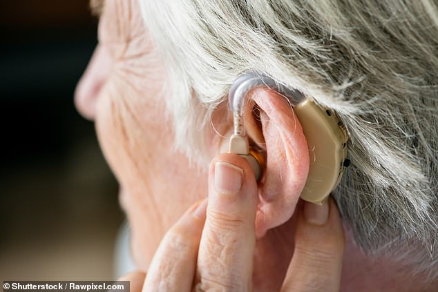Age-related hearing loss is extremely common, with an estimated one in three people over 60 in the US having some degree of hearing loss, with women at a slightly higher risk than men. However, only around a third of this population use hearing aids (stock image)