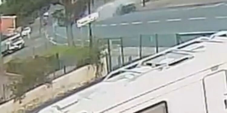 Moment drink-driving thug in stolen car ploughs into taxi and kills dad-of-three passenger