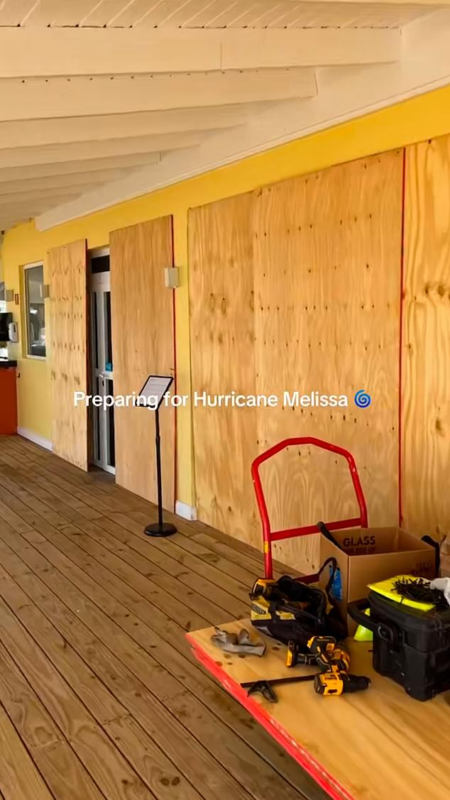 Resorts across the island have begun boarding up doors and windows in preparation for the storm to hit