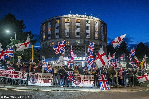 A number of peaceful anti-migrant protests have taken place recently outside the 102-room Roundhouse Hotel in Bournemouth calling for its closure