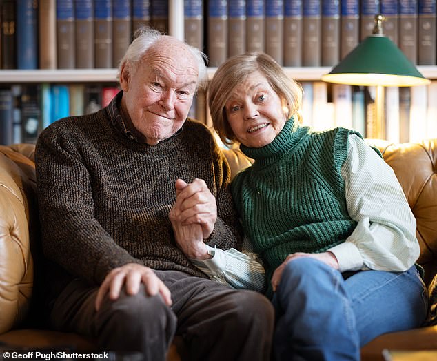 Prunella with her husband at their home in London in December 2023