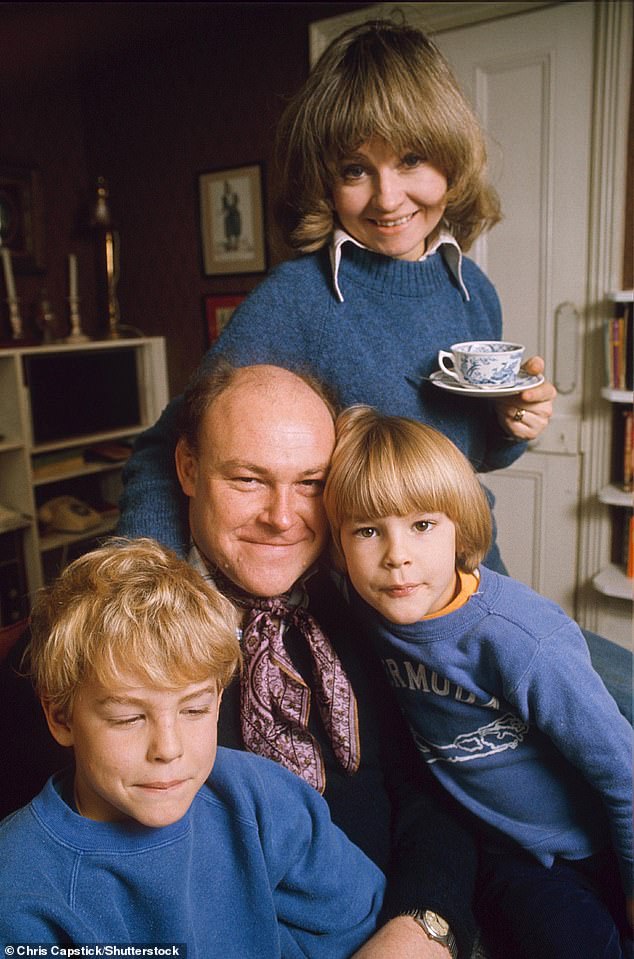 Timothy West and Prunella Scales with their sons Samuel (left) and Joseph in 1975