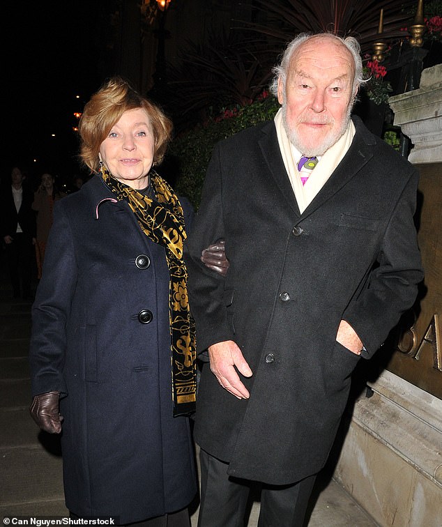 Prunella Scales with her husband Timothy West in February 2020