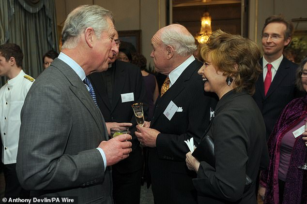 Scales seen speaking to the then-Prince Charles at Clarence House in 2011. She received a CBE for services to drama in 1992