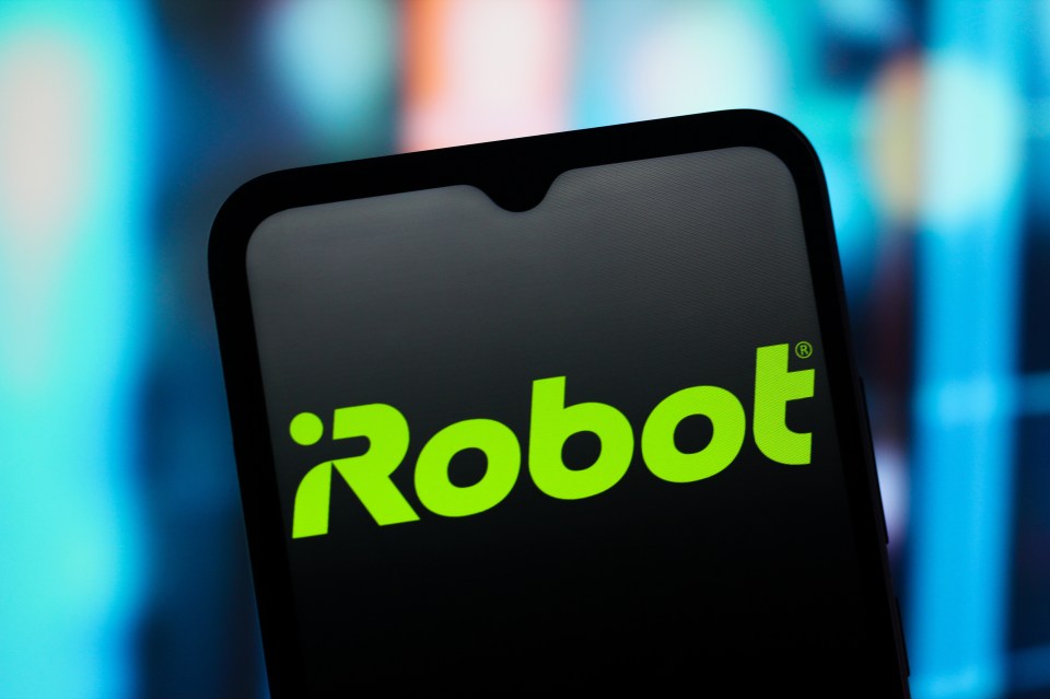 The iRobot logo displayed on a smartphone screen.