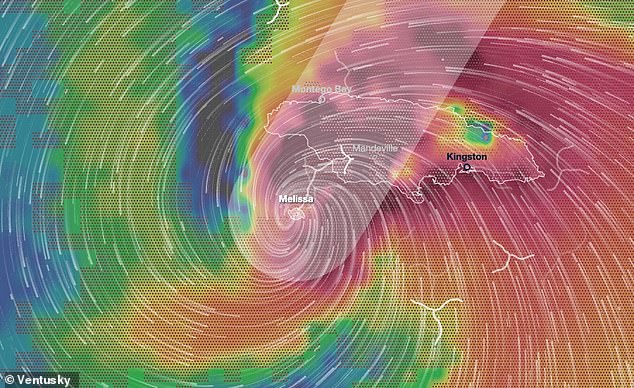 VENTUSKY GRAPHIC MELISSA HURRICANE CATEGORY 5 OCTOBER 28, 2025