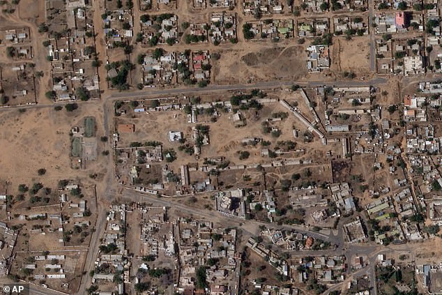 In this satellite photo provided by Planet Labs PBC, the area around the headquarters of the Sudanese military's 6th Division in el-Fasher, Sudan, is seen Sunday, Oct. 26, 2025