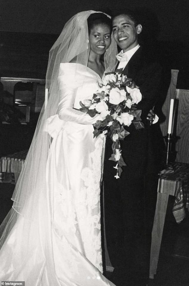 The former president and first lady tied the knot at the Trinity United Church of Christ in Chicago on October 3, 1992