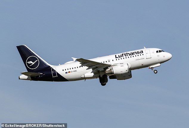 Usiripalli allegedly lunged forward and stabbed the teenager in the collarbone before turning on another passenger. Pictured: Stock image of a Lufthansa flight