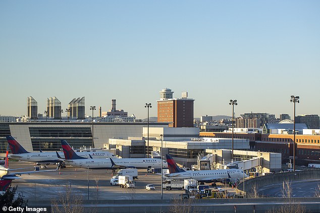Usiripalli has been charged with assault with a dangerous weapon with intent to cause bodily harm. Pictured: Boston¿s Logan International Airport, where he was arrested
