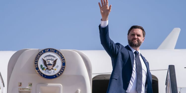 Vice President J.D. Vance boards Air Force Two Oct. 23 at Ben Gurion Airport in Tel Aviv, Israel.