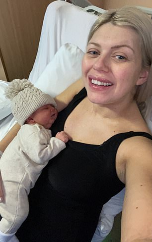 Julie with her son Mason Scott McLean, who died aged just three days