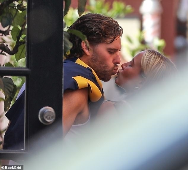 He was not alone on the outing of festive fun as he was joined by a blonde mystery stunner whom he has been seen with in recent weeks