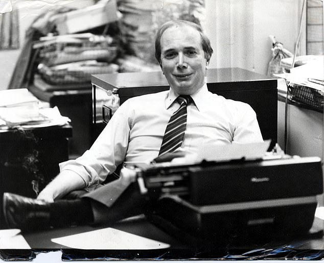 'His output was prolific as he moved from one big story to another.' Pictured: The wordsmith at his typewriter