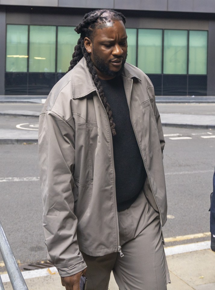 HoodyBaby arriving at Southwark Crown Court.