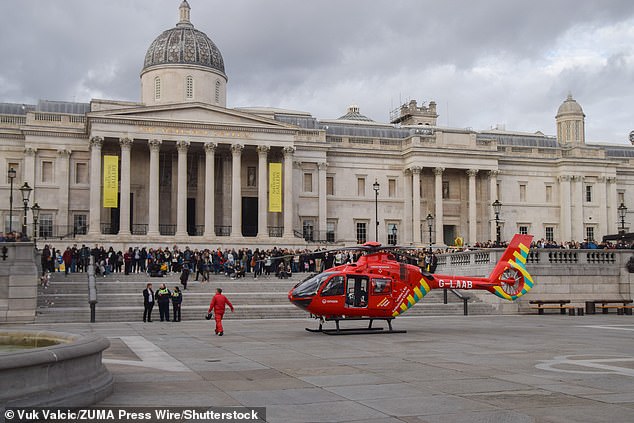 The item reportedly fell from a building onto the man. He has since been transported to a major trauma unit