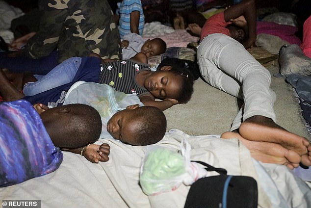 Extraordinary images had also emerged from Haiti overnight as schools were converted into makeshift shelters to seek cover from the intense deluge of rain caused by the outer bands of the hurricane as it swept through the Caribbean