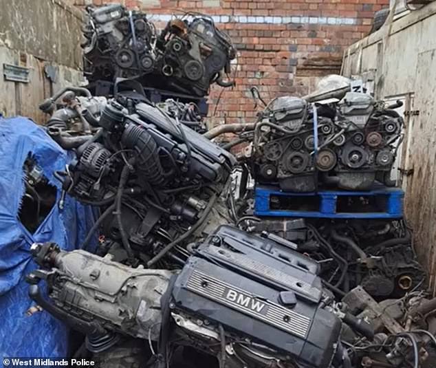 During their own raids, West Midlands Police found an 'Aladdin's Cave' of car parts across a number of storage units, as well as living quarters for workers on site
