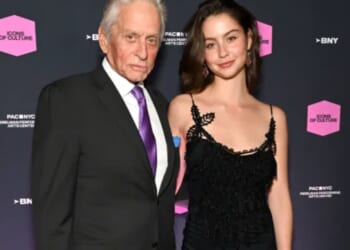 Michael Douglas, 81, poses with rarely seen daughter Carys, 22