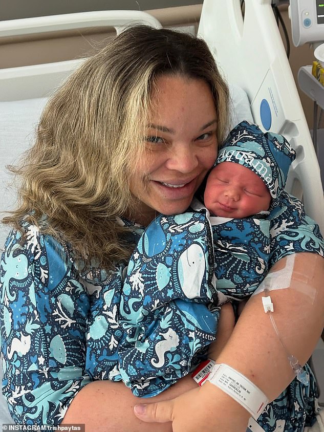 Trisha Paytas gave birth to a baby boy called Aquaman (pictured)