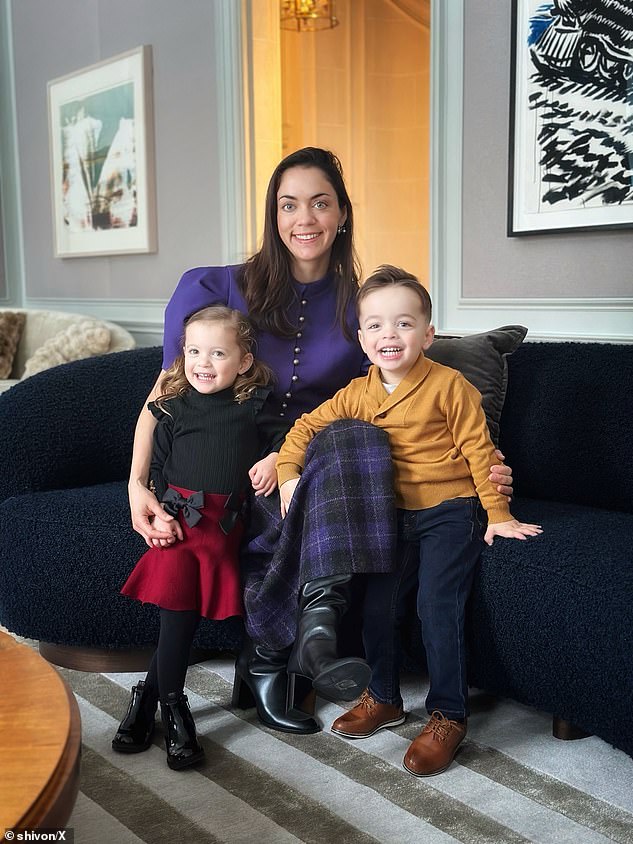 In February, Elon Musk, 54, and his partner, Shivon Zilis, 39, had their fourth child together, a second son who was awarded the very obscure title, Seldon Lycurgus. (Shivon pictured with their children, Strider and Azur)