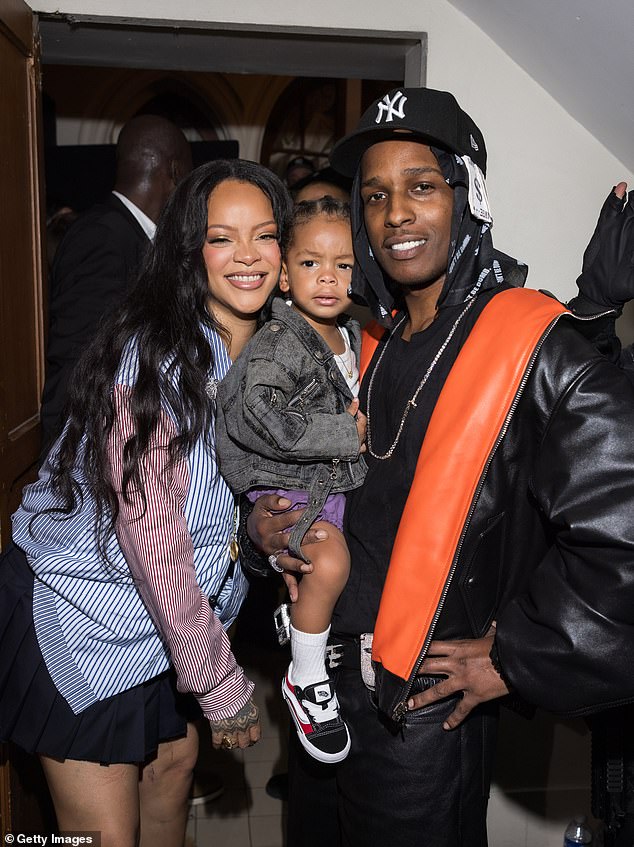 Bar one letter, the newborn shares the name with her father, who, born Rakim Mayers, uses the cmoniker professionally (Rihanna and ASAP Rock pictured with Riot Rose)