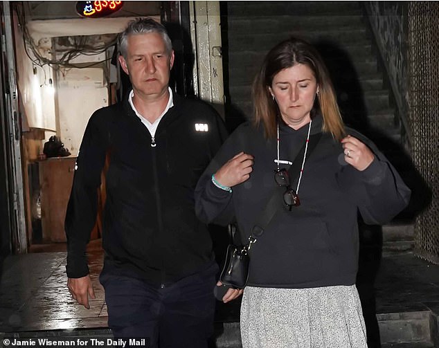 Bella's father Niel Culley and his sister Kerrie Culley (Bella's aunt) in Tbilisi following her arrest