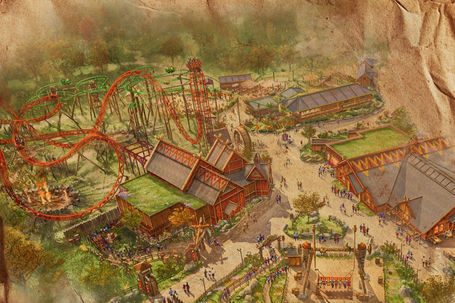 Paultons Park reveals opening date of mega new Viking land with rollercoaster and 'feasting hall'