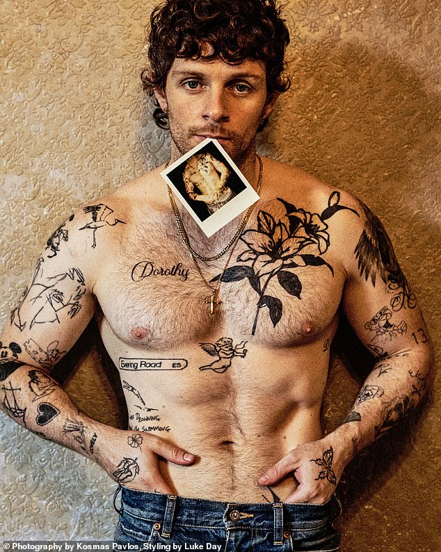 The singer, 30, set pulses racing as he showed off his chiselled abs and tattooed physique in a series of sizzling snaps for the publication's Autumn/Winter issue