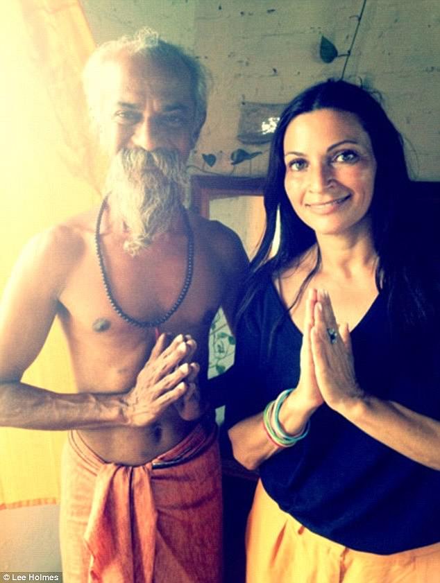 Lee, pictured in India, found Ayurveda to be more effective than any of the drugs she was prescribed