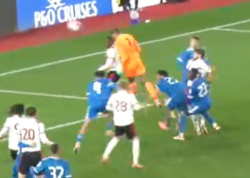 'Put him up front' - Former Premier League goalkeeper's bullet header earns club last gasp draw with Real Madrid