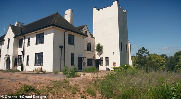 Located on a hilltop in the Warwickshire countryside, the original home (pictured) could be seen for miles all around