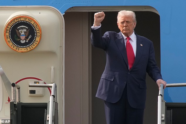 Trump told reporters aboard Air Force One after departing South Korea that he reduced tariffs by 10% after Xi agreed to 'work very hard to stop the flow' of fentanyl into the US