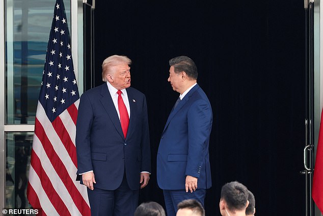 After the nearly two-hour meeting Trump and Xi exchanged some words out of earshot before going their separate ways