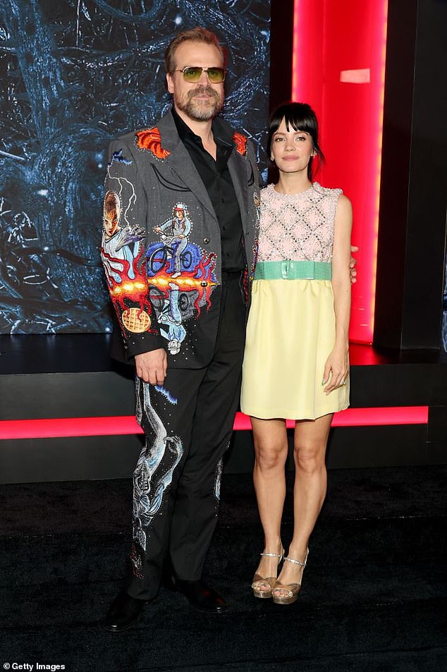 The track also sees Lily appearing to suggest the couple had an open arrangement in regards to sex, as long as it was discreet, with paid strangers and not based on emotional connection (pictured in 2022)