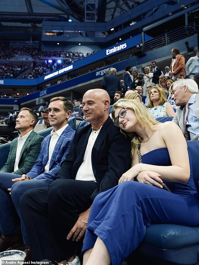 22-year-old Jaz accompanied her father to the US Open this year and watched him win an award for his philanthropy